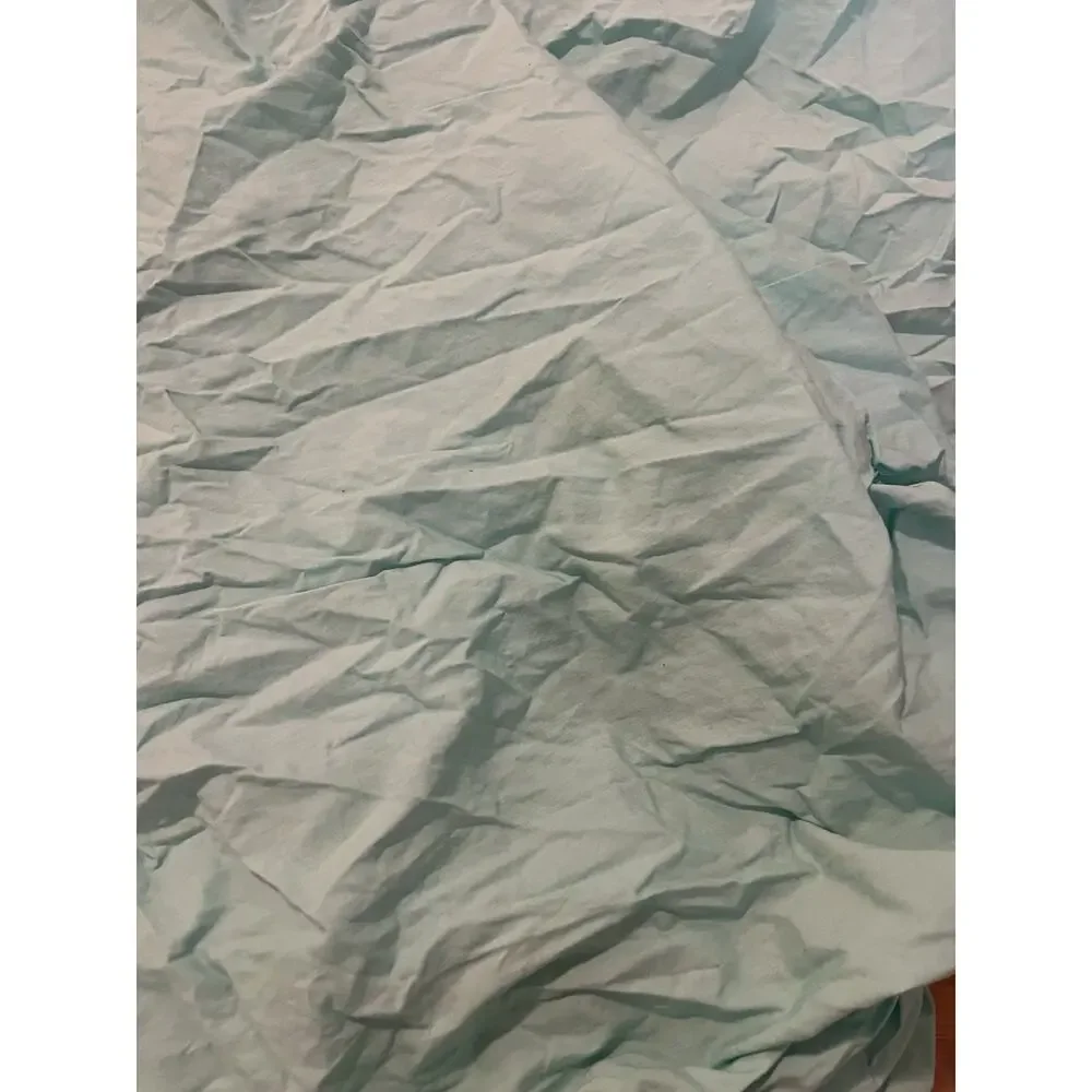 Pottery Barn Teen Ruched Rosette Duvet Cover Teal 100% Organic Cotton Twin